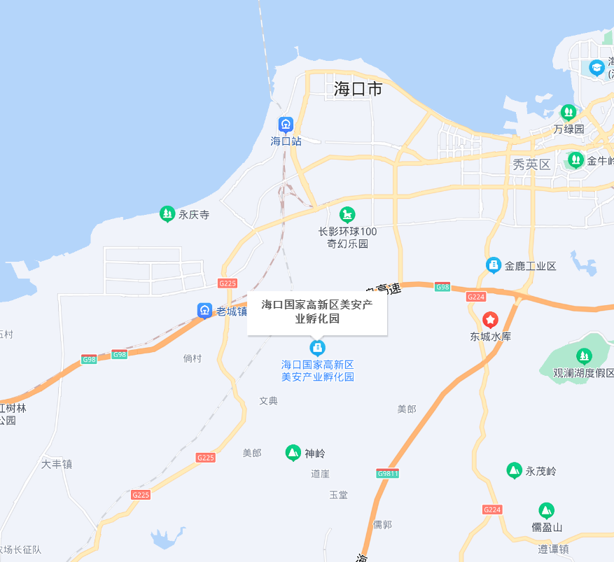 海南省海口美安国家高新区产业孵化园地图